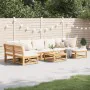 8-piece garden furniture set with solid acacia wood cushions by vidaXL, Modular outdoor sofas - Ref: Foro24-3214305, Price: 8...