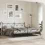 Black metal headboard and footboard bed frame 200x200 cm by vidaXL, Beds and slatted bases - Ref: Foro24-376527, Price: 140,3...