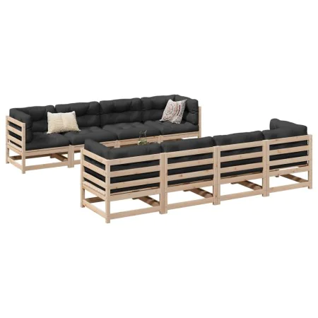 9-teiliges Gartensofa-Set mit Kissen aus massivem Kiefernholz von vidaXL, Gartensets - Ref: Foro24-3299358, Preis: 830,30 €, ...