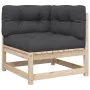 9-teiliges Gartensofa-Set mit Kissen aus massivem Kiefernholz von vidaXL, Gartensets - Ref: Foro24-3299358, Preis: 830,30 €, ...