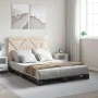 Bed frame with gray pine wood headboard 160x200 cm by vidaXL, Beds and slatted bases - Ref: Foro24-3281583, Price: 236,68 €, ...