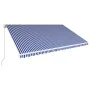 Retractable manual awning in blue and white, 500x300 cm. by vidaXL, Awnings - Ref: Foro24-3051220, Price: 368,93 €, Discount: %