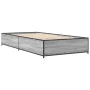 Sonoma-graues Metall-Holzwerkstoff-Bettgestell 90 x 200 cm von vidaXL, Betten und Lattenroste - Ref: Foro24-845114, Preis: 85...