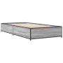 Sonoma-graues Metall-Holzwerkstoff-Bettgestell 90 x 200 cm von vidaXL, Betten und Lattenroste - Ref: Foro24-845114, Preis: 85...