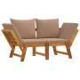 Garden bench with cushions 2 in 1 solid acacia wood by vidaXL, garden benches - Ref: Foro24-367582, Price: 239,46 €, Discount: %