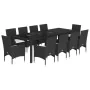 Garden dining set 11 pieces with black glass synthetic rattan cushions by vidaXL, Garden sets - Ref: Foro24-3278586, Price: 8...