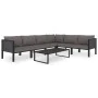 Ecksofa mit linker Armlehne anthrazitfarbenes PE-Rattan von vidaXL, Modulare Sofas für den Außenbereich - Ref: Foro24-49397, ...