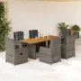 Garden dining set 7 pieces and gray synthetic rattan cushions by vidaXL, Garden sets - Ref: Foro24-3262785, Price: 791,04 €, ...