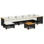 8-teiliges Gartensofa-Set und schwarze synthetische Rattankissen von vidaXL, Gartensets - Ref: Foro24-3261932, Preis: 606,49 ...