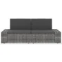 2-seater gray synthetic rattan sectional sofa by vidaXL, Modular outdoor sofas - Ref: Foro24-49525, Price: 223,47 €, Discount: %