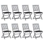 8 pcs folding garden chairs and solid acacia wood cushions by vidaXL, Garden chairs - Ref: Foro24-3078312, Price: 398,86 €, D...