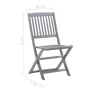 8 pcs folding garden chairs and solid acacia wood cushions by vidaXL, Garden chairs - Ref: Foro24-3078312, Price: 398,86 €, D...