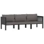 3-Sitzer-Sofa mit anthrazitfarbenen synthetischen Rattankissen von vidaXL, Gartensets - Ref: Foro24-49400, Preis: 351,30 €, R...