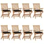 Garden chairs 8 pcs solid teak wood with black cushions by vidaXL, Garden chairs - Ref: Foro24-3072911, Price: 602,63 €, Disc...