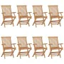 Garden chairs 8 pcs solid teak wood with black cushions by vidaXL, Garden chairs - Ref: Foro24-3072911, Price: 602,63 €, Disc...