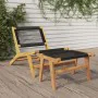 Garden chair with footrest solid teak wood and polyester by vidaXL, Garden chairs - Ref: Foro24-319155, Price: 239,04 €, Disc...