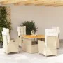 5-piece garden dining set with beige synthetic rattan cushions by vidaXL, Garden sets - Ref: Foro24-3277473, Price: 698,17 €,...