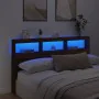 Oak brown headboard with LED light 180x17x102 cm by vidaXL, Headboards and footboards - Ref: Foro24-839216, Price: 112,87 €, ...