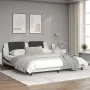 Bed frame with black and white synthetic leather headboard by vidaXL, Beds and slatted bases - Ref: Foro24-3208204, Price: 21...