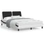 Bed with black and white synthetic leather mattress 120x200 cm by vidaXL, Beds and slatted bases - Ref: Foro24-3208858, Price...