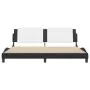 Bed frame with black and white synthetic leather headboard by vidaXL, Beds and slatted bases - Ref: Foro24-3208210, Price: 21...