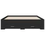 Black engineered wood bed with drawers 135x190 cm by vidaXL, Beds and slatted bases - Ref: Foro24-3280406, Price: 185,70 €, D...