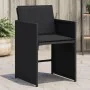 Garden chairs with cushions 4 units black synthetic rattan by vidaXL, Garden chairs - Ref: Foro24-4007456, Price: 193,82 €, D...