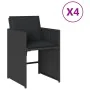 Garden chairs with cushions 4 units black synthetic rattan by vidaXL, Garden chairs - Ref: Foro24-4007456, Price: 193,82 €, D...