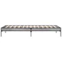 Sonoma-graues Metall-Holzwerkstoff-Bettgestell 90 x 200 cm von vidaXL, Betten und Lattenroste - Ref: Foro24-845034, Preis: 75...