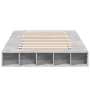 Concrete gray engineered wood bed frame 135x190cm by vidaXL, Beds and slatted bases - Ref: Foro24-3280499, Price: 156,84 €, D...