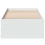 White engineered wood bed frame 100x200 cm by vidaXL, Beds and slatted bases - Ref: Foro24-3281049, Price: 96,57 €, Discount: %