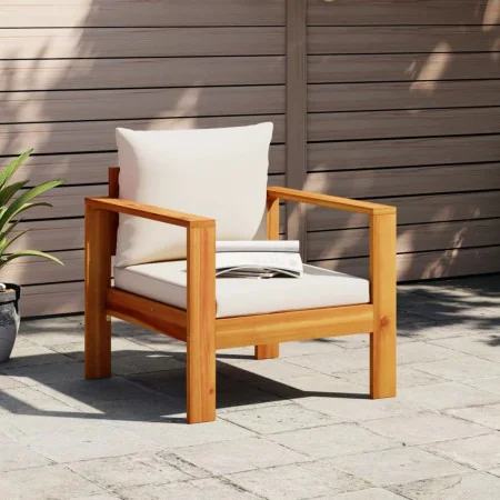 Garden armchair with solid acacia wood cushions by vidaXL, Modular outdoor sofas - Ref: Foro24-367621, Price: 121,15 €, Disco...