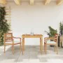 Garden dining set 3 pieces with white cushions teak wood by vidaXL, Garden sets - Ref: Foro24-3155978, Price: 400,34 €, Disco...