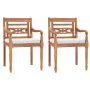 Garden dining set 3 pieces with white cushions teak wood by vidaXL, Garden sets - Ref: Foro24-3155978, Price: 400,34 €, Disco...