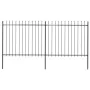 Garden fence with black steel spear points 3.4x1.5 m by vidaXL, fence panels - Ref: Foro24-277630, Price: 163,11 €, Discount: %