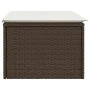 Gartenhocker mit Kissen synthetisches Rattan braun 55x55x37 cm von vidaXL, Hocker für den Außenbereich - Ref: Foro24-366205, ...