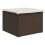 Gartenhocker mit Kissen synthetisches Rattan braun 55x55x37 cm von vidaXL, Hocker für den Außenbereich - Ref: Foro24-366205, ...