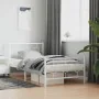 White metal bed frame with headboard and footboard 100x190 cm by vidaXL, Beds and slatted bases - Ref: Foro24-376287, Price: ...