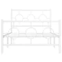 White metal bed frame with headboard and footboard 100x190 cm by vidaXL, Beds and slatted bases - Ref: Foro24-376287, Price: ...