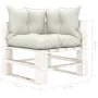 2-Sitzer-Palettensofa für den Holzgarten mit beigen Kissen von vidaXL, Outdoor-Sofas - Ref: Foro24-3052424, Preis: 213,15 €, ...