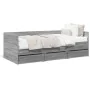 Sonoma gray engineered wood lounger with drawers 90x190 cm by vidaXL, Beds and slatted bases - Ref: Foro24-3280830, Price: 19...