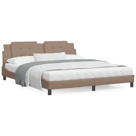 Bett mit Cappuccino-Kunstledermatratze 180x200 cm von vidaXL, Betten und Lattenroste - Ref: Foro24-3208884, Preis: 448,33 €, ...