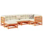 Gartensofa-Set 6-teilig, massives Kiefernholz, wachsbraun von vidaXL, Gartensets - Ref: Foro24-3299520, Preis: 376,23 €, Raba...