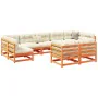 Gartensofa-Set 9-teilig aus massivem Kiefernholz, wachsbraun von vidaXL, Gartensets - Ref: Foro24-3299626, Preis: 566,69 €, R...