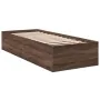 Brown oak engineered wood bed frame 90x200 cm by vidaXL, Beds and slatted bases - Ref: Foro24-3281062, Price: 91,89 €, Discou...