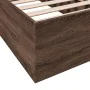 Brown oak engineered wood bed frame 90x200 cm by vidaXL, Beds and slatted bases - Ref: Foro24-3281062, Price: 91,89 €, Discou...