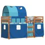 Bunk bed with curtains solid blue pine wood 90x190 cm by vidaXL, Beds and slatted bases - Ref: Foro24-3284040, Price: 211,64 ...