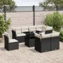 8-teiliges Gartensofa-Set und schwarze synthetische Rattankissen von vidaXL, Gartensets - Ref: Foro24-3266726, Preis: 689,06 ...