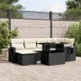 7-teiliges Gartensofa-Set mit schwarzen synthetischen Rattankissen von vidaXL, Gartensets - Ref: Foro24-3268046, Preis: 521,8...