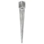 Ground spikes 2 pcs silver galvanized steel 12x12x89 cm by vidaXL, Spikes for anchoring in the ground - Ref: Foro24-145425, P...